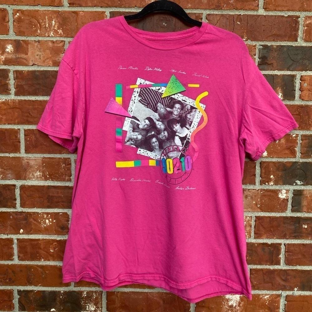 Beveryly Hills 90210 Womens XL Pink Retro Graphic Short Sleeve Tshirt